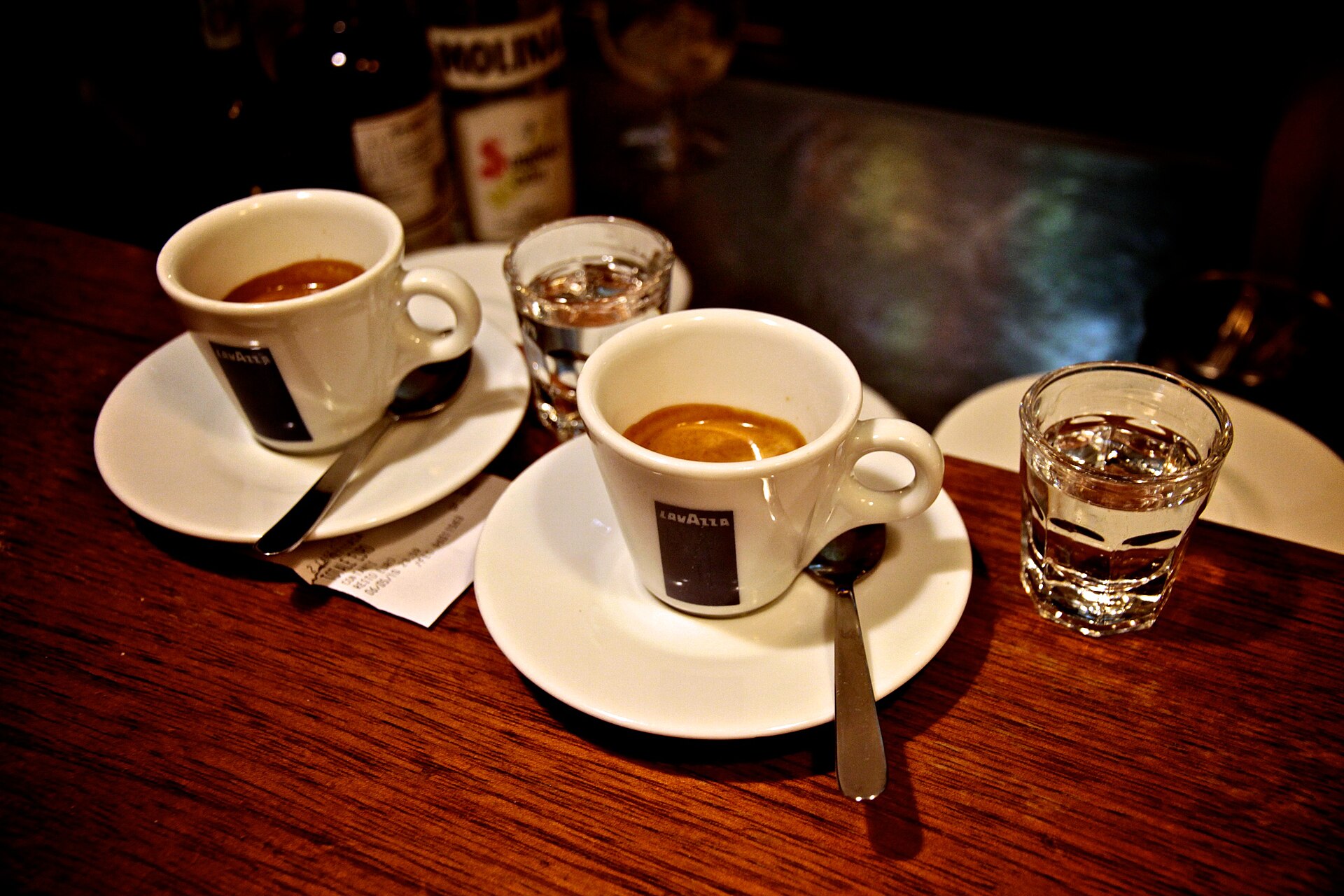 Caffè corretto, an Italian espresso with a splash of grappa