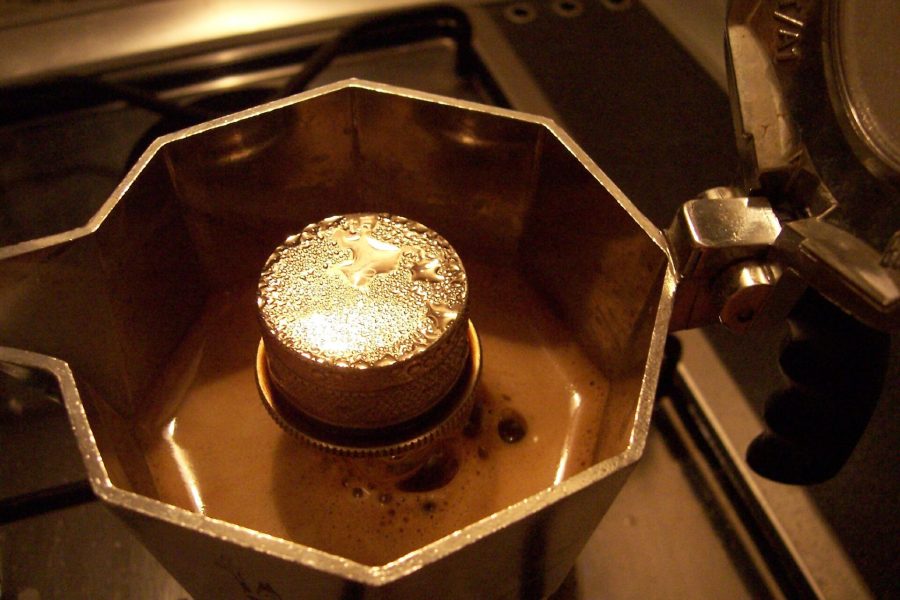 Bialetti Brikka review: the Brikka moka pot brewing coffee with a layer of crema