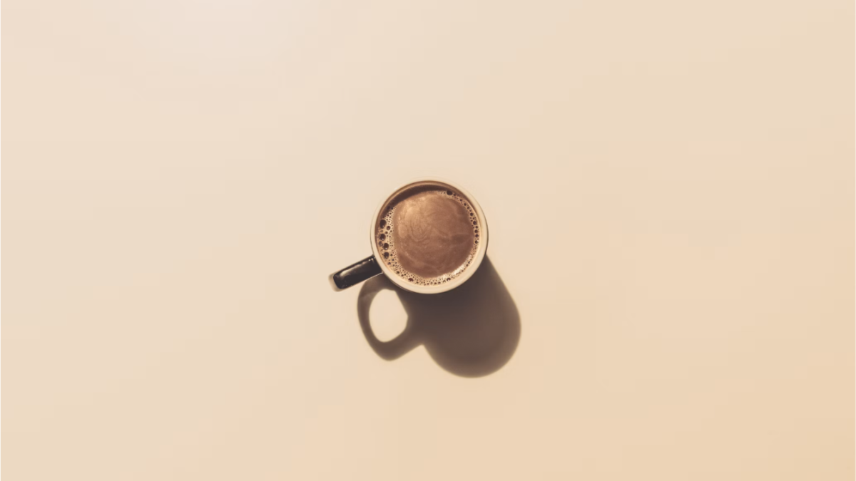 A hot cup of coffee seen from above, everyone metabolizes caffeine differently